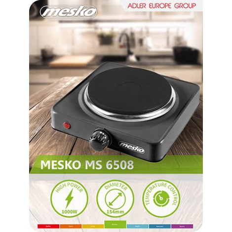 Mesko | Hob | MS 6508 | Number of burners/cooking zones 1 | Temperature of heating can be smoothly adjusted with thermostat temp - 4